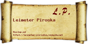 Leimeter Piroska névjegykártya